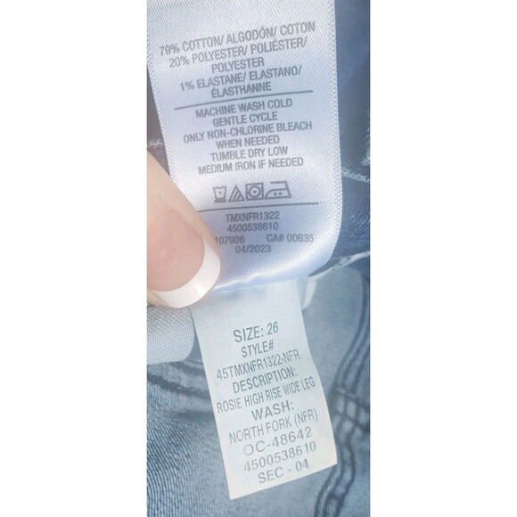 Hudson Jeans Womens 26 Wide Leg High Rise Dark Stretch Rosie Frayed Hem 28x31.5 - Picture 9 of 13